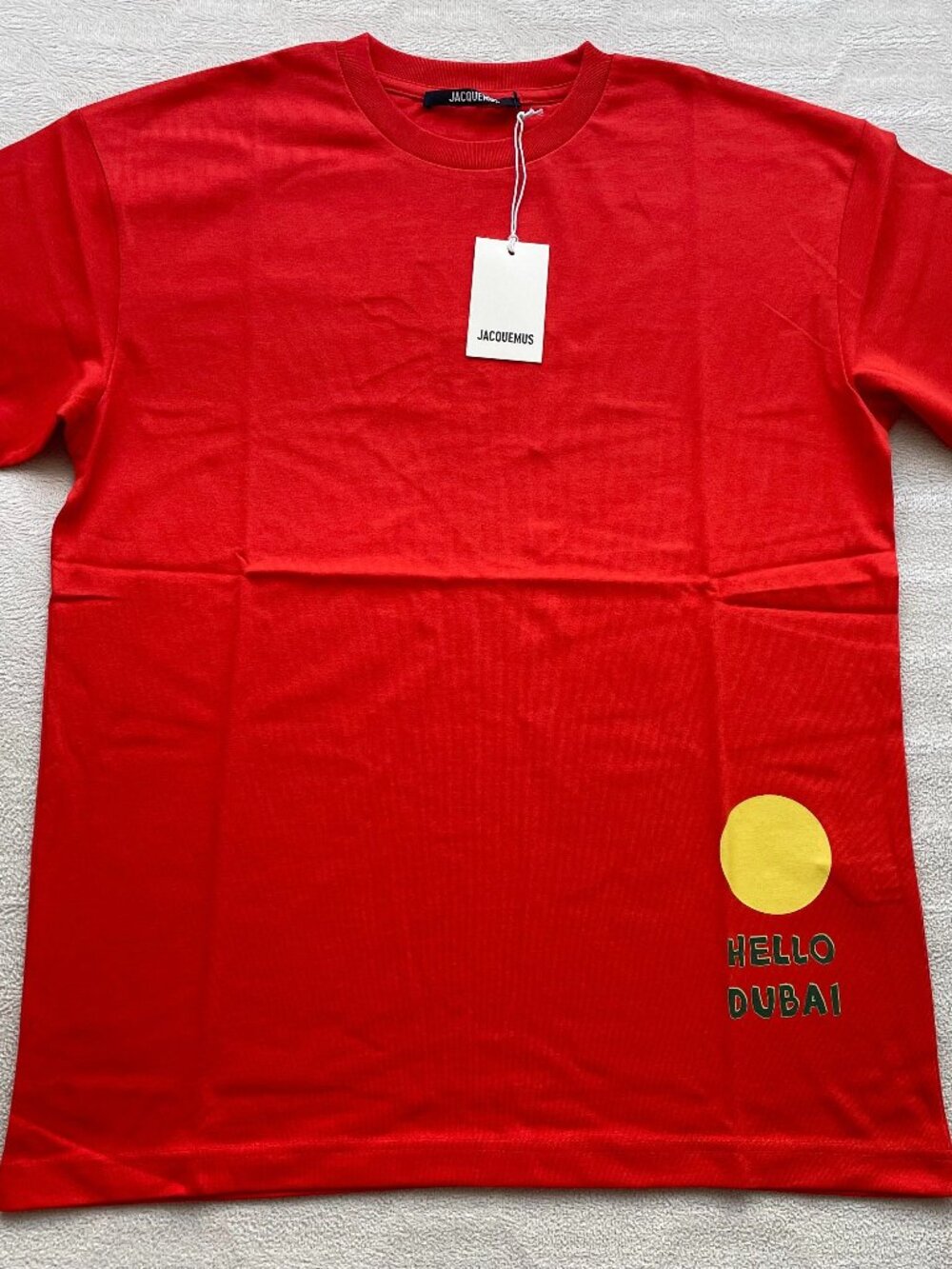 Jacquemus Hello Dubai Red Graphic T-Shirt – Palm Tree Designer Tee NWT